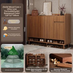 Real Wood Shoes Cabinet Integrated Storage Home Entrance Corridor Use