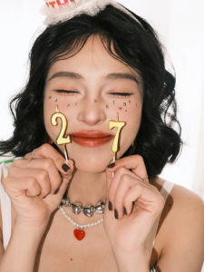 Korean Ins Style Letter English Stickers Face Decoration Popular Dopaamine Birthday Girl One Year Party Candle Festive Supplies