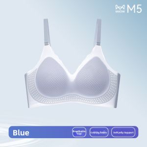 Miiow | Ice Silk Breathable Wireless Bra Womens Summer Thin Backless Seamless Underwear Nylon Material Adjustable Strap V-Neck Design