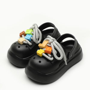 รองเท้าแตะกลางแจ้งแบบสวมสำหรับคู่รัก รองเท้าแตะชายหาดแบบสวมหัวแบบหนา รองเท้าแตะ EVA สวมใส่สบายสำหรับผู้ชายและผู้หญิง