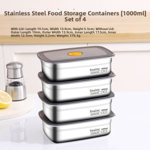 CHUANGSHUNFU | Refrigerator Storage Stainless Steel Lunch Box