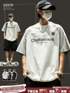 Áo Thun Nam Tay Ngắn Mùa Hè in Họa Tiết Cổ Điển Phong Cách Hip Hop Thương Hiệu Mỹ Nặng Vai Tay Áo in Họa Tiết Thời Trang Thường Ngày