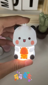 Gantungan Kunci Bubu Dudu dengan Cahaya dan Suara "I Love You" - Gantungan Kunci Pasangan Beruang Panda Hadiah