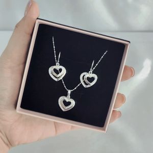 SO SEOUL Amora Open Heart Hoop Earrings And Necklace Set