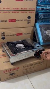 Bếp Gas mini INOX FUJISHI   Bếp ga du lịch dùng bình gas lon ga mini  - Hàng Chính hãng