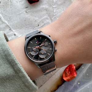 [Original] 1782810 Tommy Hilfiger Elegance Multifunction Womens Watch with Black Dial and Black Stainless Steel Mesh Band | Official Warranty