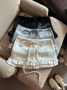 Váy Ngắn Chữ a Cạp Cao Xếp Nếp Chống Hở Hang Cho Nữ Mùa Hè 2025 Váy Ngắn Chữ a Cổ Điển Màu Trơn Phong Cách Hàn Quốc Váy Ngắn