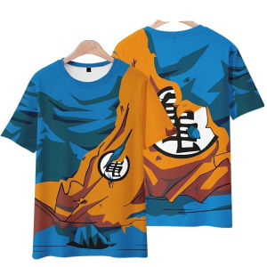 Bandai | Dragon Ball Short-sleeved T-shirt for Men Cosplaying As Goku and Master Roshi Anime Half-sleeved T-shirt for Summer