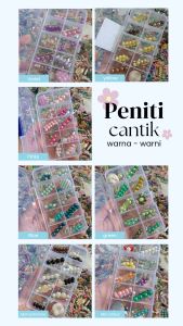 1 box Peniti jilbab mutiara warna warni isi 10pc