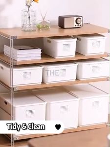 THE Multi-Sizes Tabletop Plastic Kitchen Living Room Snacks Cabinet Storage Basket Box