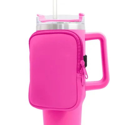 Túi Đựng Bình Nước Bằng Neoprene Cho Cốc Stanley 40oz/20oz/30oz - Túi Đựng Cốc Cầm Tay Khi Chạy Bộ Có Ngăn Đựng Thẻ Chìa Khóa Ví Tai Nghe