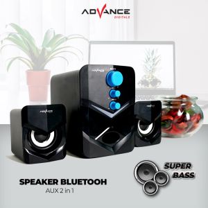 Salon Bluetooth Full Bass ADVANCE CLS 201 BT Multimedia Aktif 2.1 Stereo Music Box Speaker Bluetooth Full Bass Subwoofer Speaker Aktif Super Bass Subwoofer Full Bass