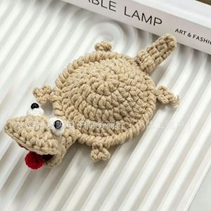 Potdemiel | Animal Crochet Cup Coaster Handwoven Finished Coffee Mat Creative Desk Decor for Home Table Tea Coffee Decoration Gift Use