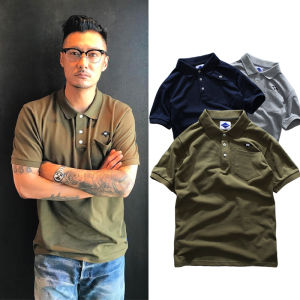Mens Short Sleeve T-Shirt Trendy Hong Kong Style Polo Shirt Mens Yu Wenle Fashion Brand Men Summer Collar Mens Turn-down Collar Polo Ins