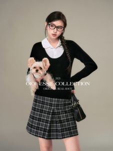 OIOI ESSE | Áo Knit Cổ U Sâu 2-trong-1 cho Phụ Nữ