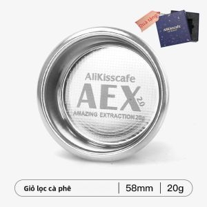 AliKisscafe 58.5mm Giỏ Lọc Cà Phê Espresso Chính Xác Chiết Xuất Cao Cho E61 Gaggia 58mm Portafilter Phụ Kiện Cà Phê Bằng Thép Không Gỉ Dụng Cụ Pha Chế Cà Phê Barista