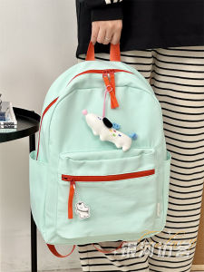 Fresh Summer Nylon Backpack Korean Style Lightweight Dual Shoulder Bag Versatile Student Commuting Backpack for Youth Girls