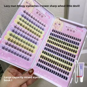 MONLEYTA | Large Capacity 32 Rows Fake Eyelashes Womens Natural Simulation Fairy Hair Fan Three-Step Series Lazy Persons Trilogy