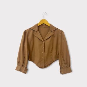 Atasan Kemeja Puff Chia Kemeja Blouse Top Wanita