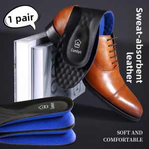 LINGMIAO | Thick Absorbent Anti-Odor Breathable Leather Insoles for Derby Shoes