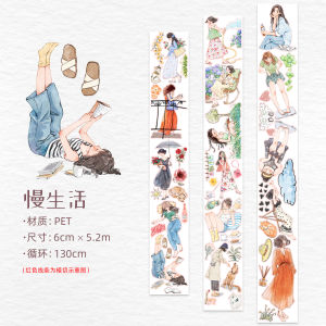 Dán Giấy Dán Nhật Ký Phong Cách Chậm Lại Dành Cho Phụ Nữ Dán Giấy PET Đa Năng Trang Trí Ins Thường Ngày Phong Cách Rừng
