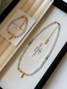 CAFFTI | Chinese Style White Jade Bamboo Necklace