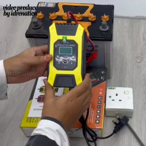 105W FOXSUR 12V 24V 7A Fast Car Battery Charger Lead Acid Pengecas Bateri Kereta Motorsikal Restore Motorcycle Charge Pulse Repair