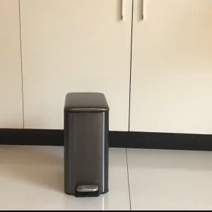 Stainless Steel Trash Can for Living Room and Kitchen with Foot Pedal Suitable for Narrow Spaces