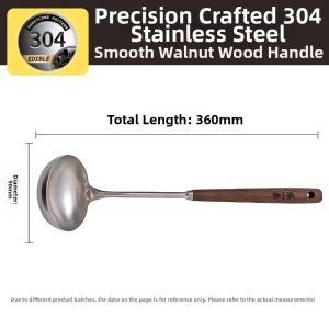 Zhang Xiaoquan | Large Food-Grade Walnut Wood Handle Soup Spoon