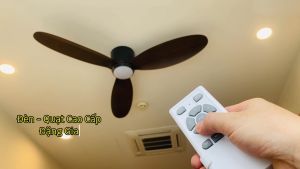Quạt trần thấp | quạt trần mini cổ ngắn 18cm dành cho chung cư - phòng khách - phòng ngủ có điều khiển từ xa 5 cấp gió mạnh
