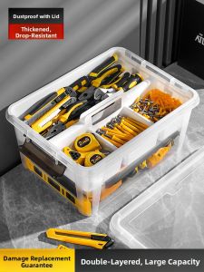 FURENJILI | Transparent Heavy-Duty Multi-Function Parts Storage Box with Double Layers