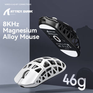ATTACK SHARK R3 Gaming Mouse PAW3395 8K Hz Magnesium Alloy Shell Wireless Tri-mode Gaming Mouse