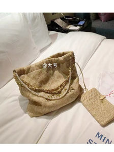 Casual Large Capacity Beach Vacation Style Tote Bag 2024 New Raffia Straw Bag Leisure Shoulder Bag for Men And Women