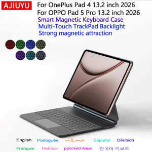 AJIUYU | Magic Keyboard for OnePlus Pad 4 Case 13.2 inch One Plus Pad 4 Oneplus Pad4 OPPO Pad5 Pro 13.2" Smart Multi-Touch Keyboard Cover