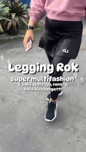 KLS Legging Rok Olahraga Wanita Skirt Sport Jogging Renang Sepeda Lari Gym Senam Aerobik