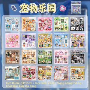 Yuxian | Nhãn Dán DIY Phong Cách Nhật Bản Retro 20 Tờ