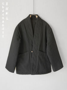 Thickened Cotton Jacket Chinese Style Retro Casual Mens Autumn Winter Pure Color Loose Coat Youth Trendy Cotton Padded Coat