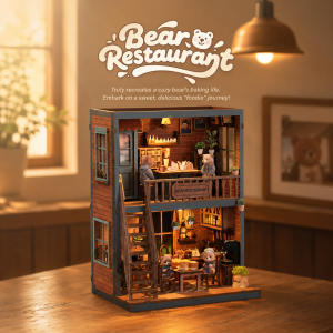 DIY Wooden Book Nook Kit 3D Puzzle Miniature House Eco-Friendly Assembly Model Bookshelf Decor Gift