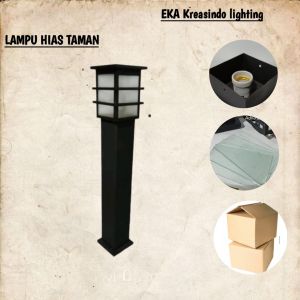 Baruu Lampu taman minimalis Tinggi 1 meter tiang 80 cm kap lampu 30-20 cm