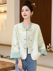 Retro Chinese Style Floral Embroidery Loose Womens Jacket Short Outerwear Fashionable Ethnic Style Premium Feeling New Arrival