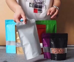 (10 Pcs) Standing Pouch Alumunium Windows Emas 10 x 15 | Kemasan Serbaguna | Kemasan Ziplock | Kemasan Makanan