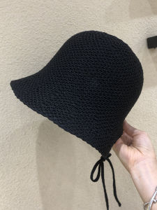 Summer Hollow out Milk Silk Tied Fisherman Hat Womens Japanese Style Sun Protection Vintage round Top Wrap Headscarf Hat