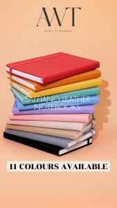 [SAME DAY SHIP] SG Personalised Customised A5 Saffiano Leather Lined Notebook Diary Journal Planner Notes Memo Paper Book Hot Stamping Name Logo Image UV Printing