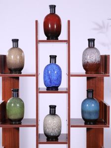 Sealed Small Ceramic Wine Bottle 500ml Ceramic Empty Bottle Anti-Counterfeit Cap Glazed Pottery Traditional Chinese Style Home Use