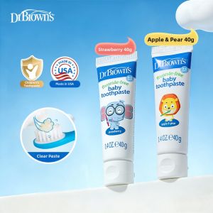 Dr Brown’s Natural Flow | Imported Fluoride-Free Fruit Flavored Infant Toothpaste 0-3 Years