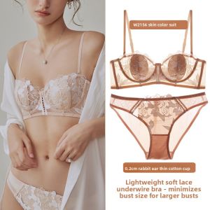 NEIZAIMIMA | French Lace Push-up Bra Set for Large Breasts with Soft Underwire and Breathable Design