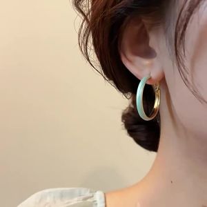 WENXI | Elegant Blue Large Hoop Earrings