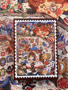 Adult Velvet Puzzle 1000 Pieces Alices Nightmare Back Hints Stress Relief Blue Card Paper Educational Toys TKX Creative Puzzles