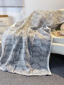 Nordic Style Polyester Fiber Blanket for Office Nap Airplane Car Use Home Living Room Bedroom High Breathability Warmth