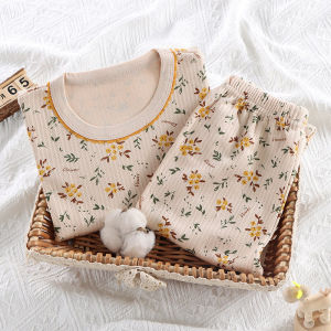 Pure Cotton Kids Underwear Set for Spring/Autumn Baby Clothes for Girls and Boys Warm Comfortable Moisture Absorbent